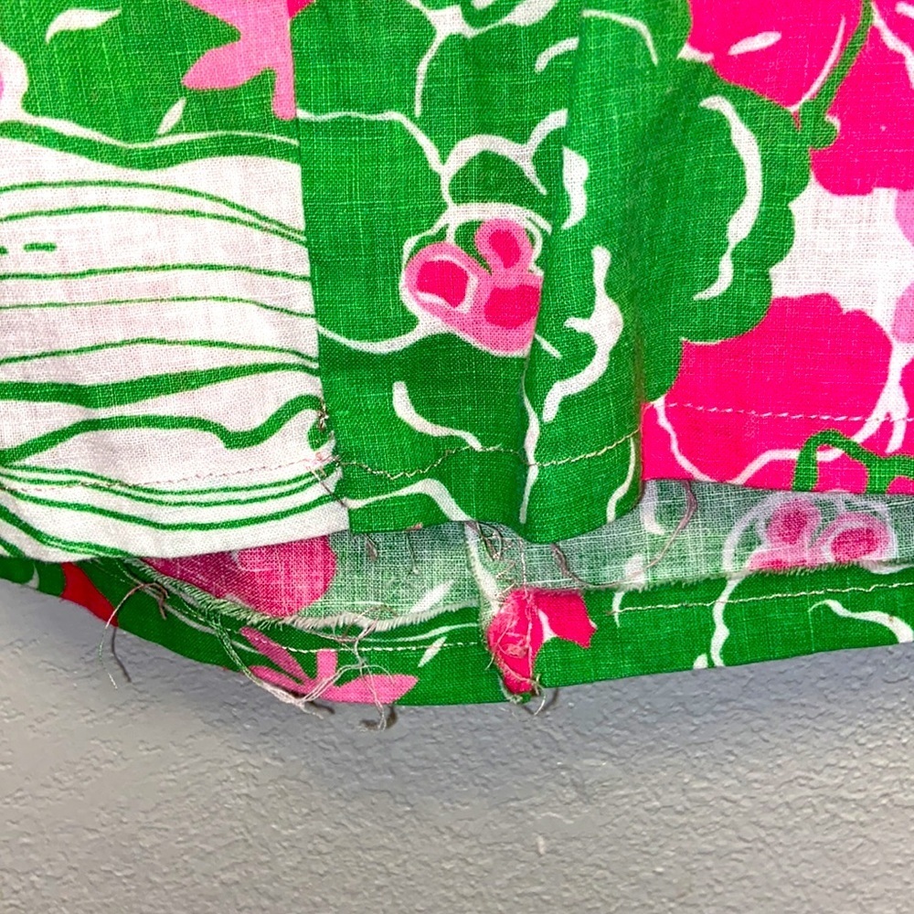 Lilly Pulitzer  Vintage Floral Pink Green Floral Preppy A-Line Skirt: 4802 - Picture 3 of 6